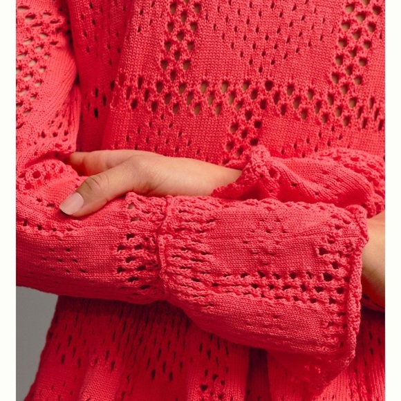 Pilcro from Anthropologie Pointelle Babydoll SWEATER SIZE Small - Picture 4 of 7